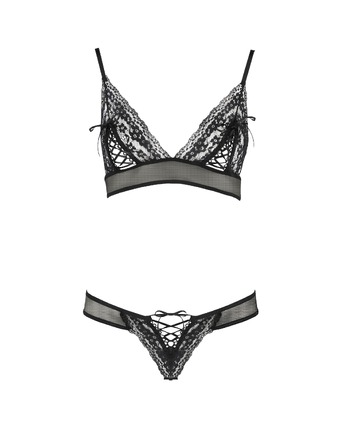Комплект белья кружевной S/M чорний ERZA SET - Passion