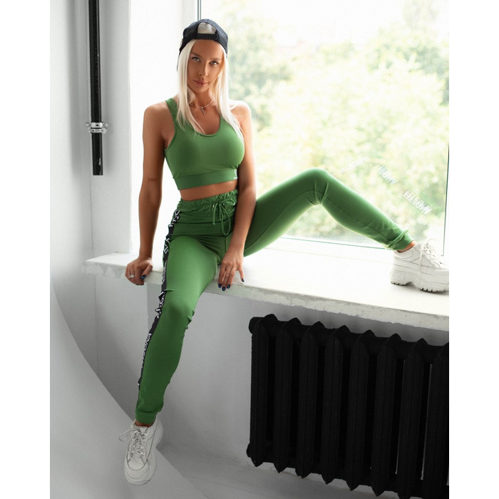 Спортивний топ Fitzona GREEN TOP 14105 еластичний для йоги та фітнесу