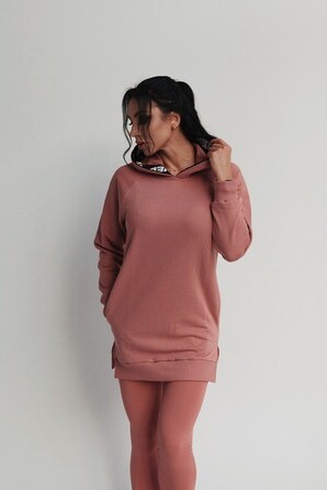 ХУДІ EVERYDAY HERO LONG SWEATSHIRT WITH A HOODIE OLD ROSE 580 Roze