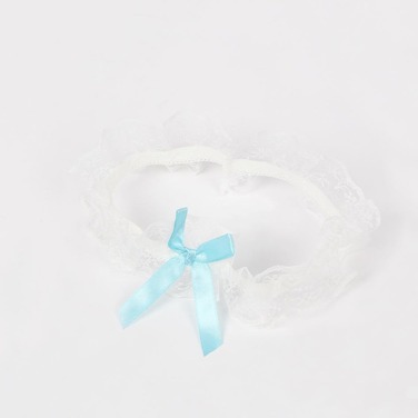 Пара белых подвязок Star Night с голубыми бантиками