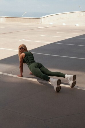 МАЙКА ORGANIC COTTON RIBBED TANK TOP DARK GREEN 414