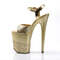 Босоножки Pleaser Flamingo-809-2G. Каблук 8 дюймов, ремешок на щиколотке 4 дюйма. Цвет: золото.