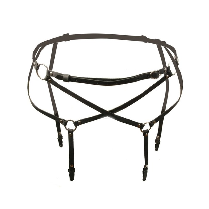 Пояс для панчох S4 Candy Hero, екошкіра, чорний, OS