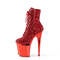 Ботинки Pleaser Flamingo-1020CHRS *Каблук 8 дюймов, ботильоны RS с отделкой, шнуровкой 4 дюйма, боковая молния, красные