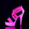 Босоножки Pleaser Delight-669UV, каблук 15 см, босоножкии с перекрещивающимися носками, реагирующими на УФ-излучение, 3,5 см, молния сзади, розовые