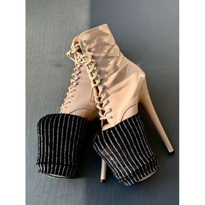 Захисти для Взуття Velvet Shine для Pole Dance Heels Блиск Захист та Сценічний Ефект - чорний у смуги