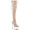 Чоботи Pleaser Adore-3019C *7-дюймовий каблук, 2 3/4-дюймові чоботи з відкритим носком/вище коліна, блискавка збоку, прозорі