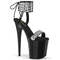 Босоніжки Pleaser Flamingo-870 *8 дюймів на підборах, 4 дюйми з зав'язками на щиколотці та чохлом, чорні