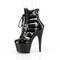 Ботинки Pleaser Adore-1013MST, каблук 7 дюймов, 2 3/4 дюйма, ремни, шнуровка, решетка, молния сзади, чёрные