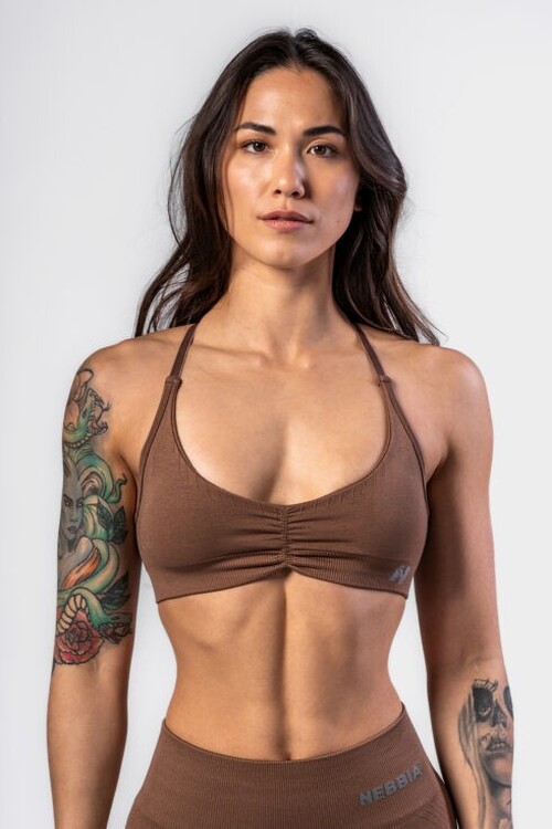 Топ Nebbia Medium-Support Sports Bra TOTALLY SEAMLESS Brown 305