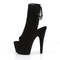 Ботильоны Pleaser Adore-1018FS *Каблук 7 дюймов, 2 3/4 дюйма, открытый носок/пятка, молния сбоку, черная замша
