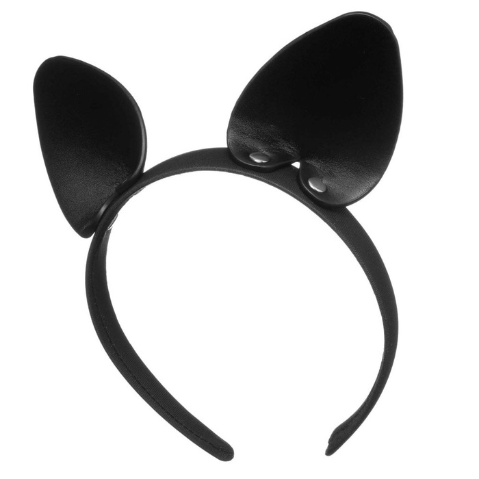 Ушки Кошечки на обруче DS Fetish, кожа, черные
