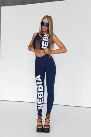 Легінси Nebbia High waisted gym leggings GLUTE CHECK Dark Blue 613 Blue Dark