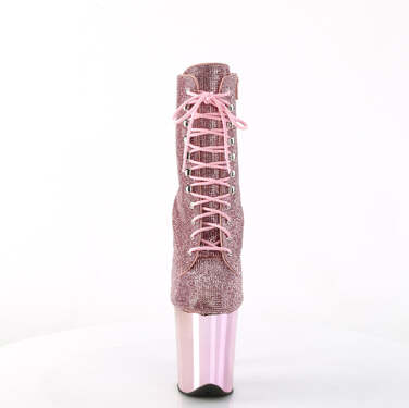 Ботинки Flamingo-1020CHRS *Каблук 8 дюймов, ботильоны RS с декоративной отделкой, шнуровка 4 дюйма, боковая молния, нежно-розовый