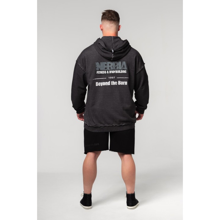 Кофта Nebbia Washed-off Zip Up Hoodie GYM BRO Black 362