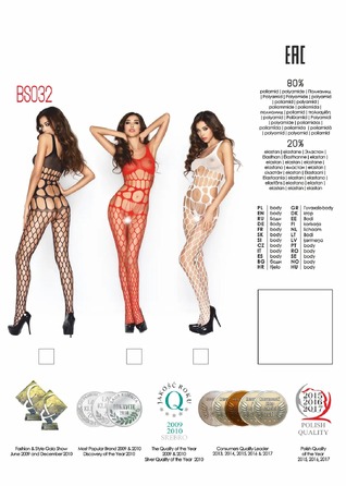 Бодистокинг BS032 Black Passion, в крупную сетку, с открытым доступом, S/L