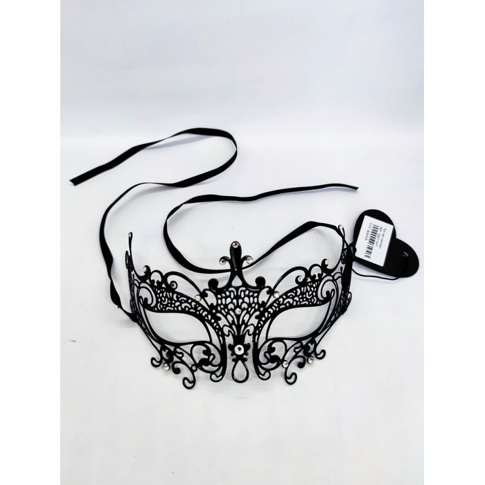Изящная маска на глаза в венецианском стиле DS Fetish Eye Мask из металла, черная