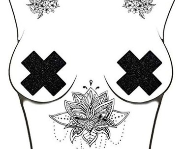 Пестисы с глиттером Star Night в виде крестиков, черный