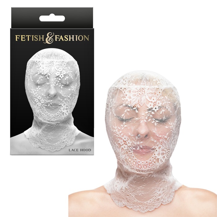 Кружевной капюшон-маска NS Novelties Fetish & Fashion белый