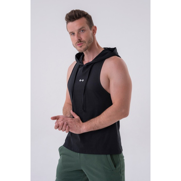 Майка Nebbia Fitness Tank top with a hoodie Black 323