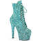 Ботильоны Pleaser Adore-1020GWR *Каблук 7 дюймов, высота 2 3/4 дюйма, шнуровка, блестящие ботильоны, молния сбоку, бирюзовый