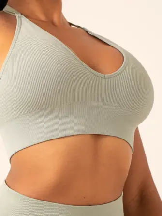 Топ Ryderwear Lift Rib Seamless Halter Sports Bra - Sage