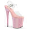 Босоніжки Pleaser Flamingo-808 на підборах 8 дюймів, босоніжки з ремінцем на щиколотці 4 дюйми, прозорі/рожеві