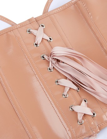 Корсет Star Night из лакированной кожи, на шнуровке, бежевый, M (без коробки)