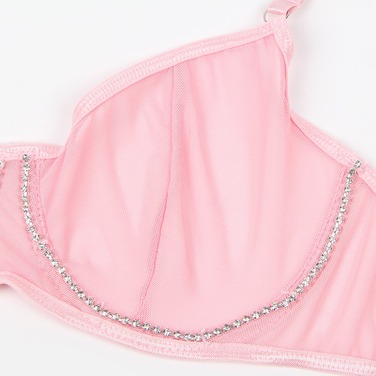 Сексуальний рожевий комплект Star Night з декоративними стразами та ланцюжками, M