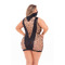 Платье в крупную сетку Pink Lipstick Masquerade Mask Dress с маской, черное, Plus Size