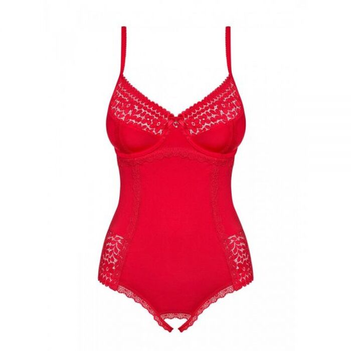 Боді Obsessive Jolierose Teddy red L / XL
