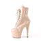 Чоботи Pleaser Adore-1020 на підборах 7 дюймів, черевики до щиколотки зі шнурівкою 2 3/4 дюйма, з блискавкою збоку, бежеві