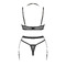 Комплект 3 предмети - ліф, стрінги та пояс для панчох Selinne 3-pcs set, чорний, XS/S