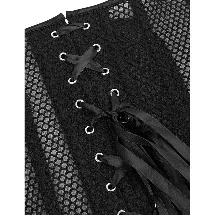 Корсет із сітки з візерунком Star Night з гачками та шнурівкою, з трусиками в комплекті, L (без коробки)