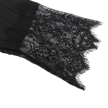 Халат-міні з мереживною спинкою Star Night чорний, XS/S