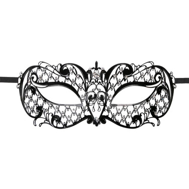 Маска на глаза металлическая Easytoys, черная, с камнями