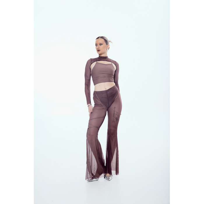 VEIL sleeves Mocha brown mesh_ коричневий мокко сітка