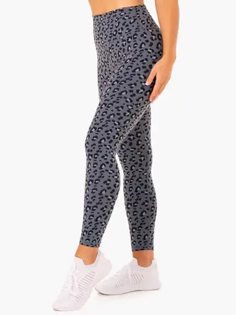 Леггинсы Ryderwear Hybrid Full Length Leggings - Steel Blue Leopard