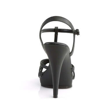 Босоножки Flair-420 **Каблук 4 1/2 дюйма, Т-образный ремешок шириной 1/2 дюйма, черная веганская кожа