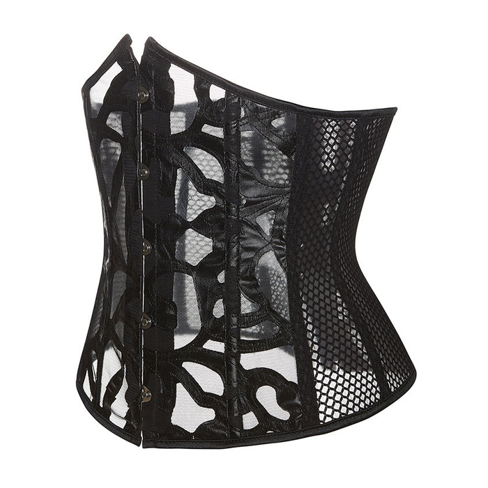 Корсет із сітки з візерунком Star Night з гачками та шнурівкою, з трусиками в комплекті, L (без коробки)