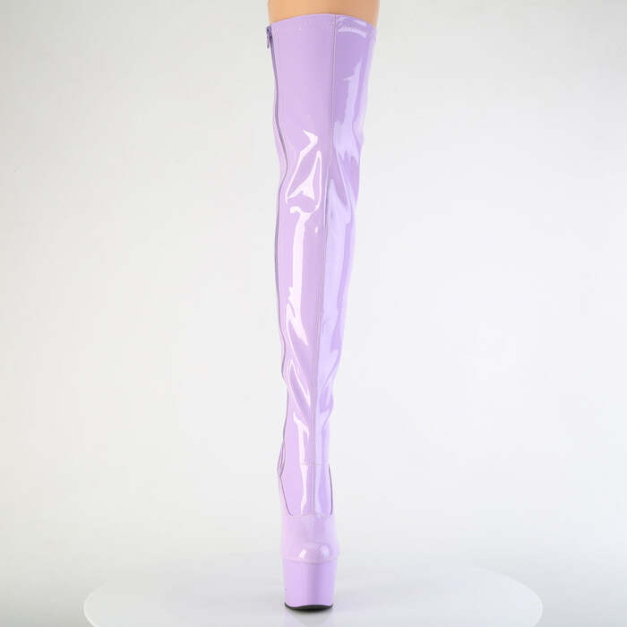 Сапоги Adore-3000, каблук 7 дюймов, высота ботинка 6 см, эластичный ботинок PF 6 3/4 дюйма, молния сбоку, лавандовый лак.