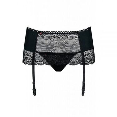 Пояс для чулок стринги Obsessive Miamor L/XL черный