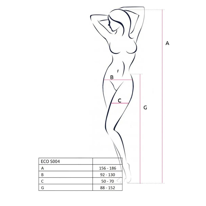 Колготки-бодістокінг Passion ECO S004 чорний, S-L