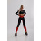 ЛЕГИНСЫ BLACK LEGGINGS WITH RED BELT AND LEGS PRINT 14687