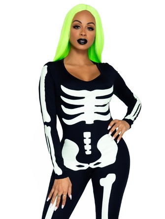 Костюм скелета, светиться в темноте Leg Avenue Womens Skeleton Bodysuit Halloween, размер M