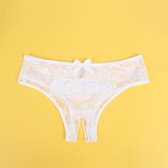 Кружевные трусы с доступом Star Night, белые, S