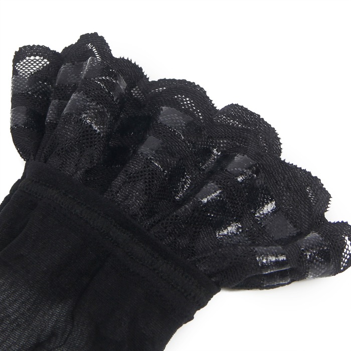 Панчохи чорні з мереживом Star Night на силіконовій стрічці, XS/M