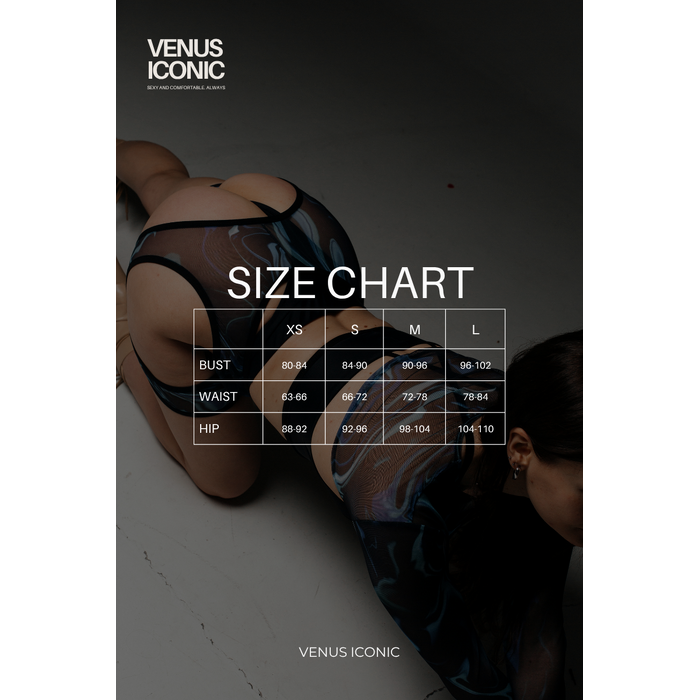 Комплект для танців Venus Iconic WAVE: топ та гартери, еластична сітка