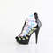 Босоножки Pleaser Delight-600-9, каблук 15 см, ремешком 3,5 см, закрытый задник, молния сзади, чёрные