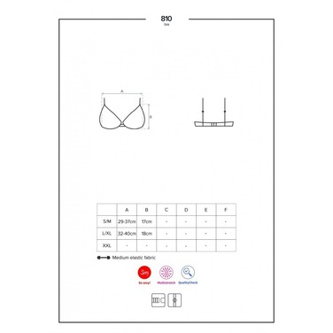 Бюстгальтер кружевной Obsessive 810 белый, размер L/XL